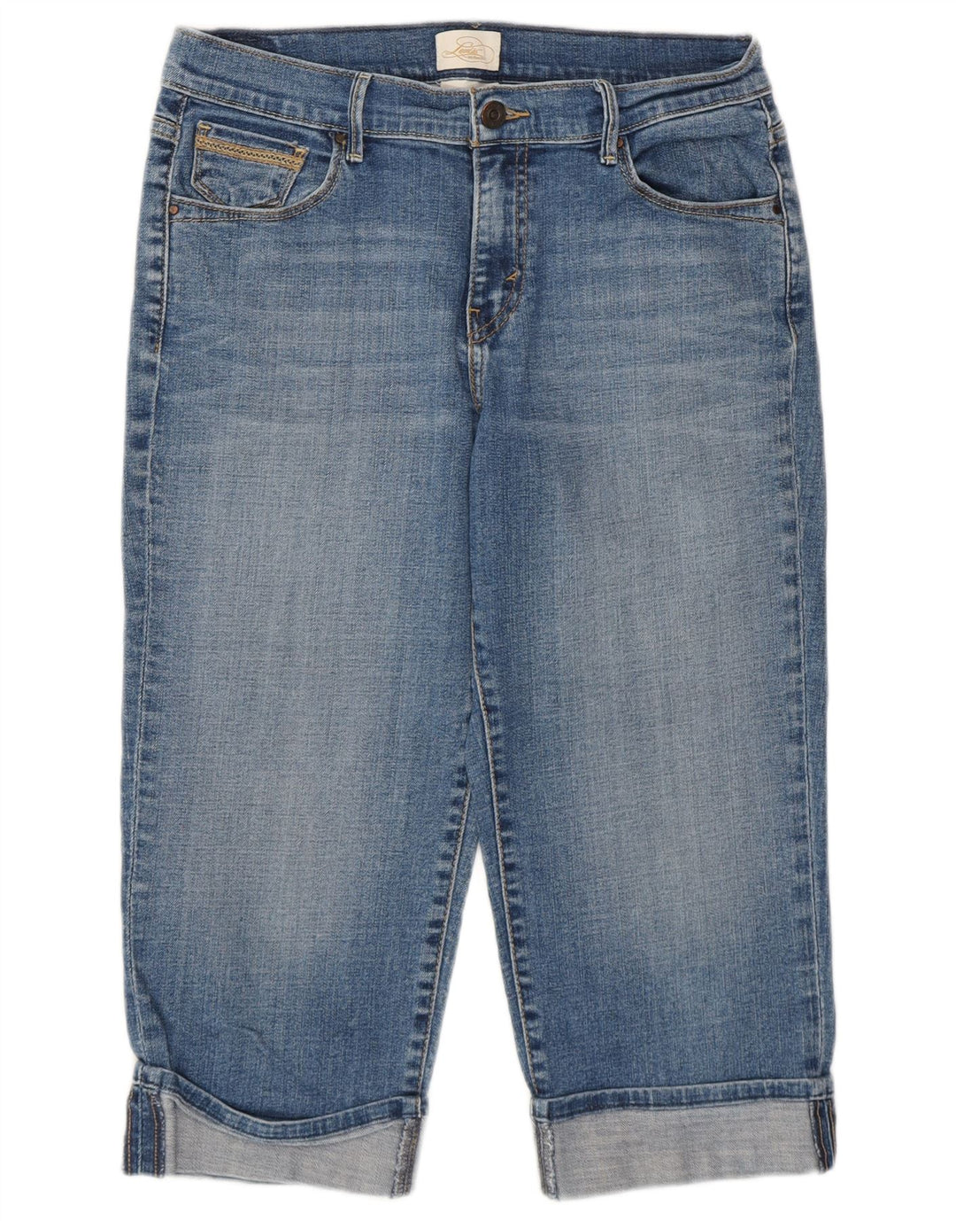 Pantaloni Capri pentru femei LEVI'S US 8 Medium W30 L19 Bumbac albastru