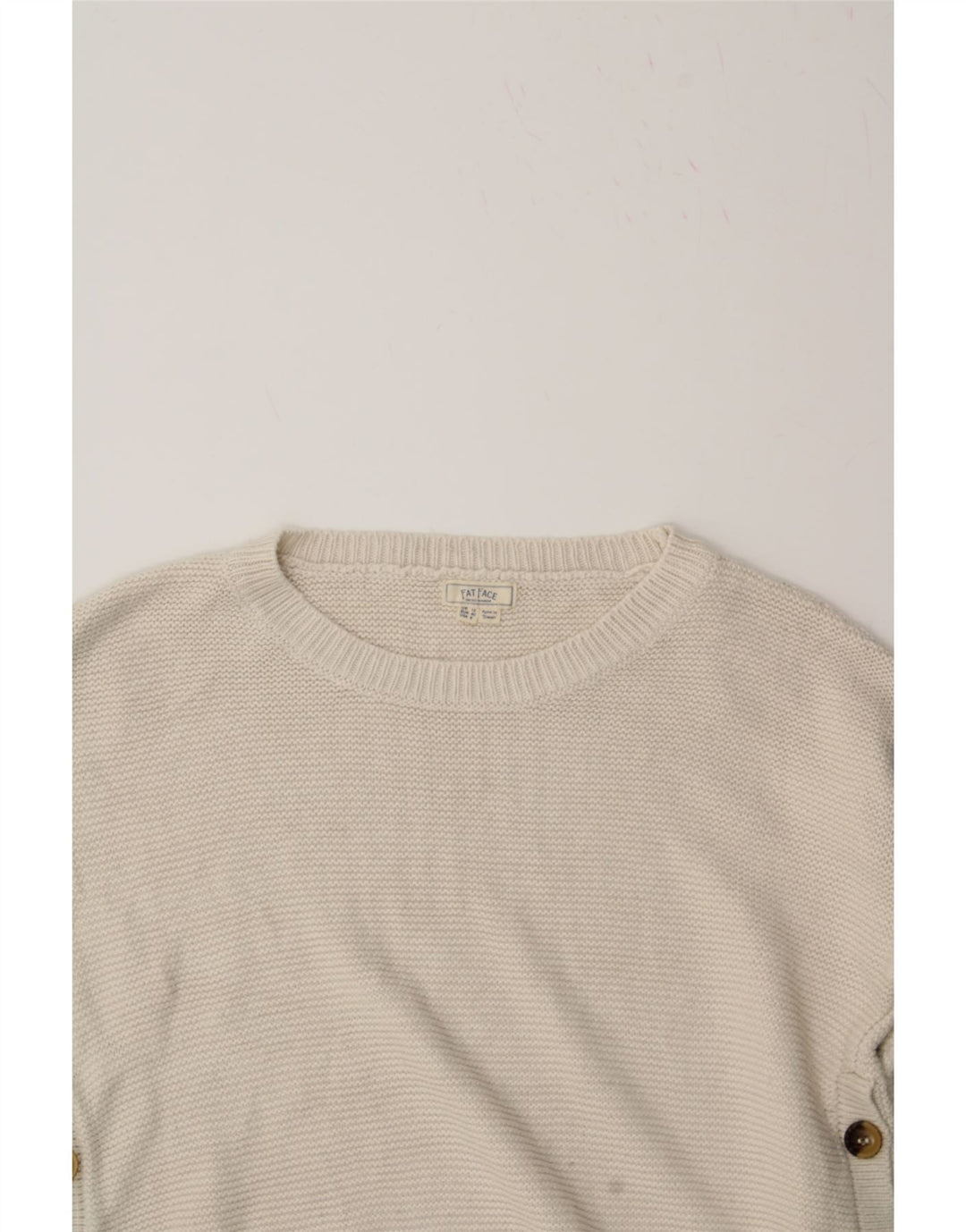 FAT FACE Womens Crew Neck Jumper Sweater UK 12 Medium Beige Acrylic Vintage Fat Face and Second-Hand Fat Face from Messina Hembry 