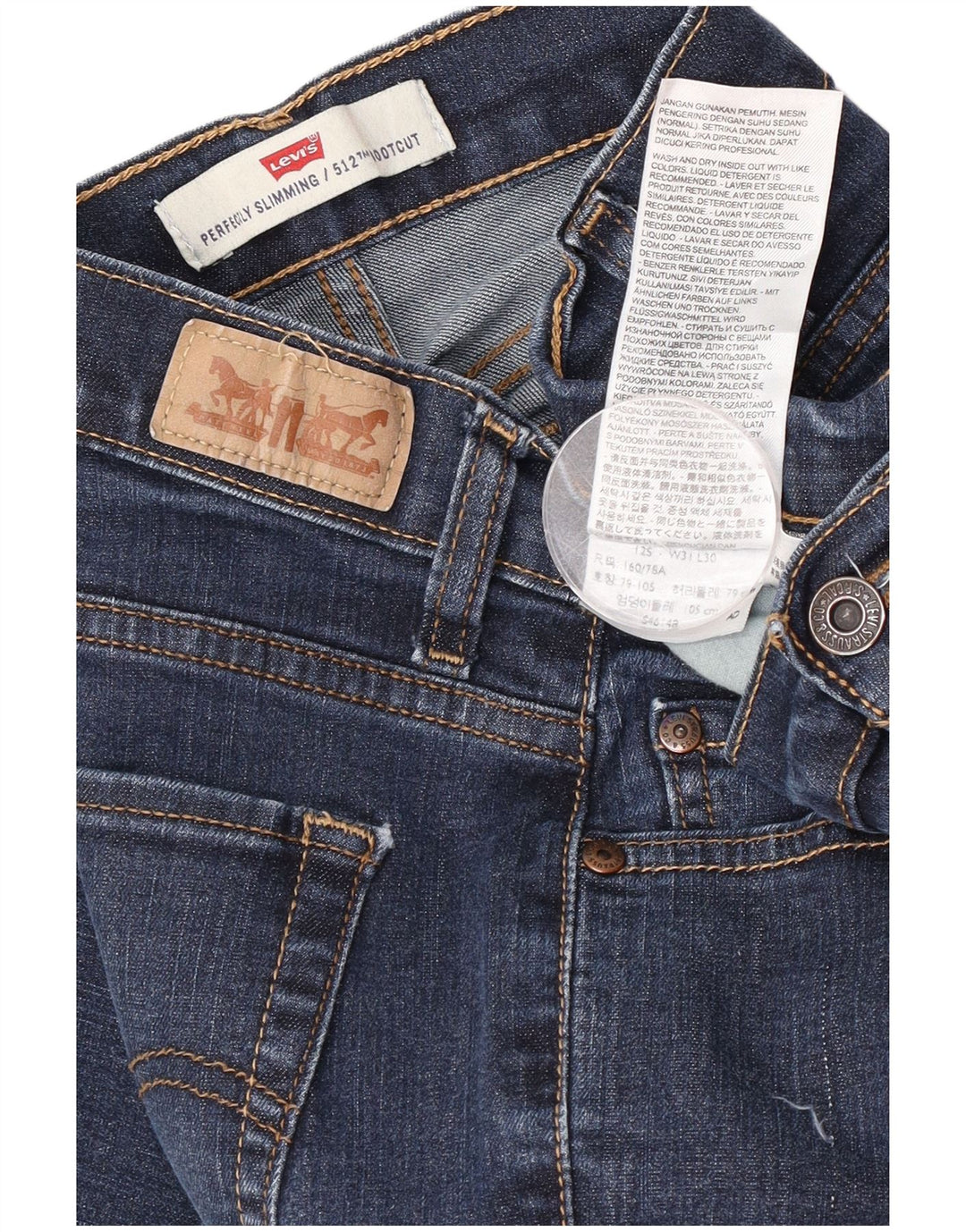 Jeans Levi's 512 Perfectly Slimming Bootcut W31 L30, bumbac albastru