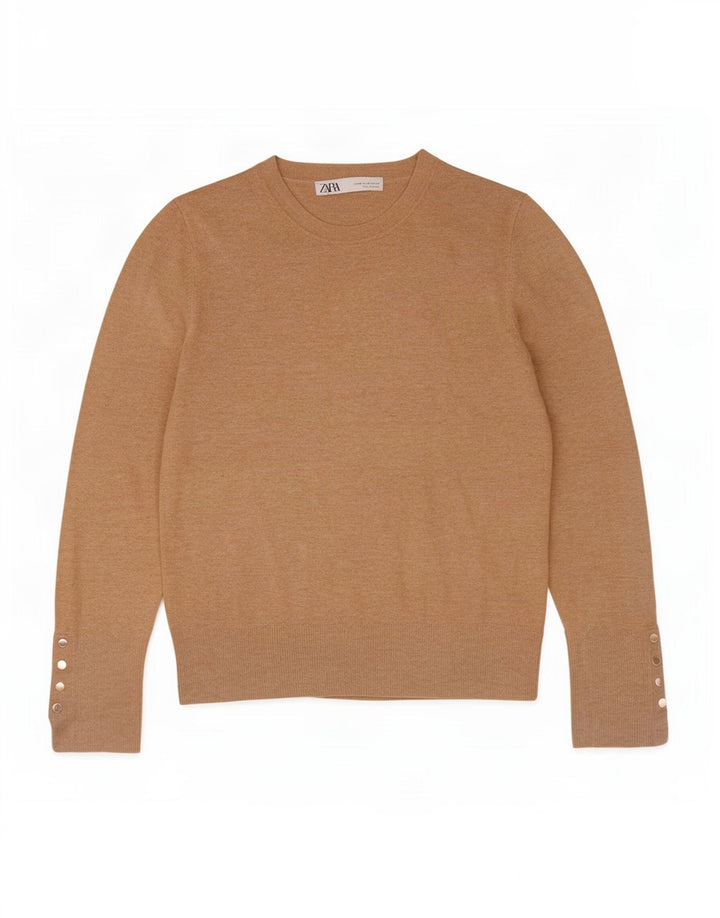 Pulover pentru damă Zara, cu gât turnut, UK 12, Bej mediu