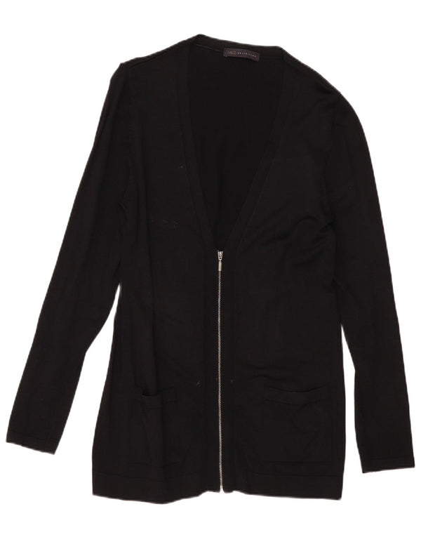 Marks & Spencer Pulover Cardigan cu fermoar complet pentru femei UK 12 Medium Black Viscose