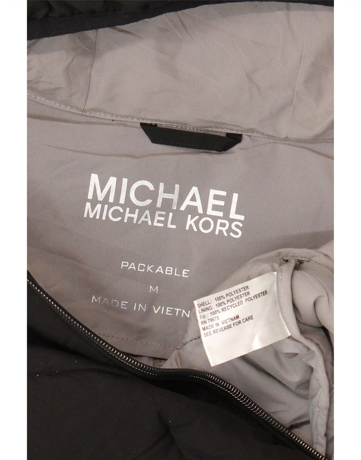 Palton căptușit cu glugă pentru femei Michael Kors UK 14 Poliester mediu negru