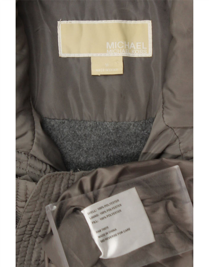 Jachetă militară căptușită cu glugă pentru femei MICHAEL KORS UK 14 gri mediu