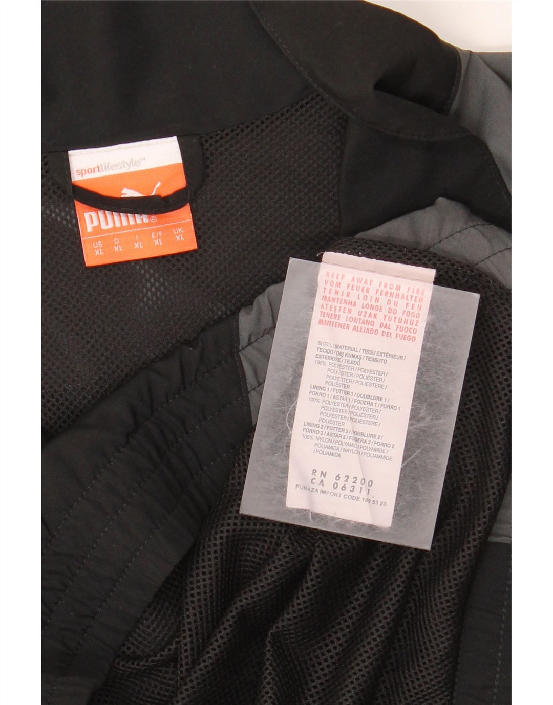 Jachetă de trening pentru bărbați PUMA XL, poliester color bloc negru