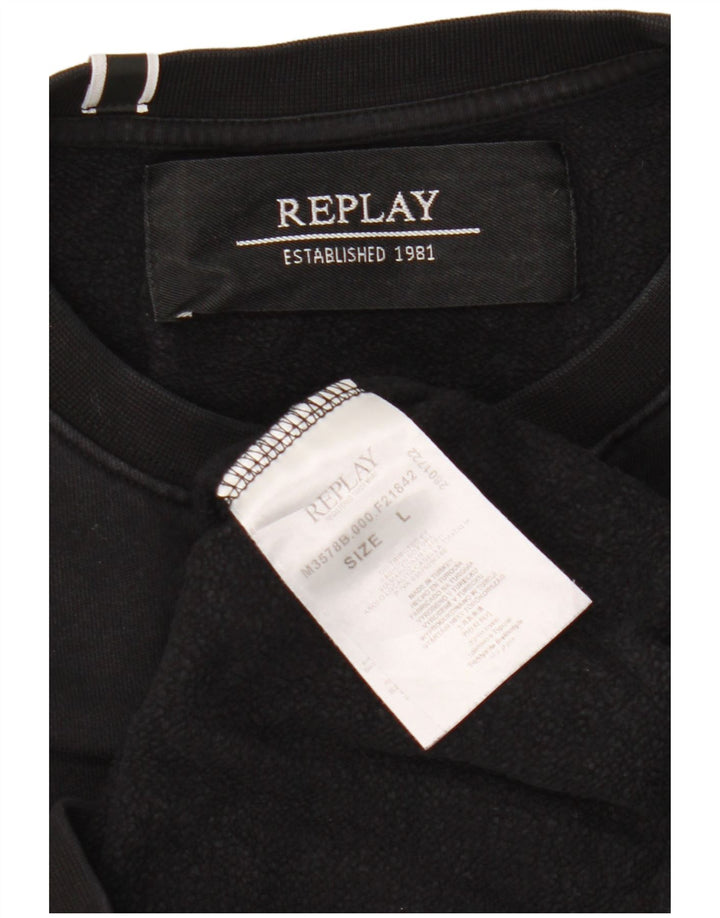 Pulover Replay pentru damă, UK 16, mare, negru, bumbac