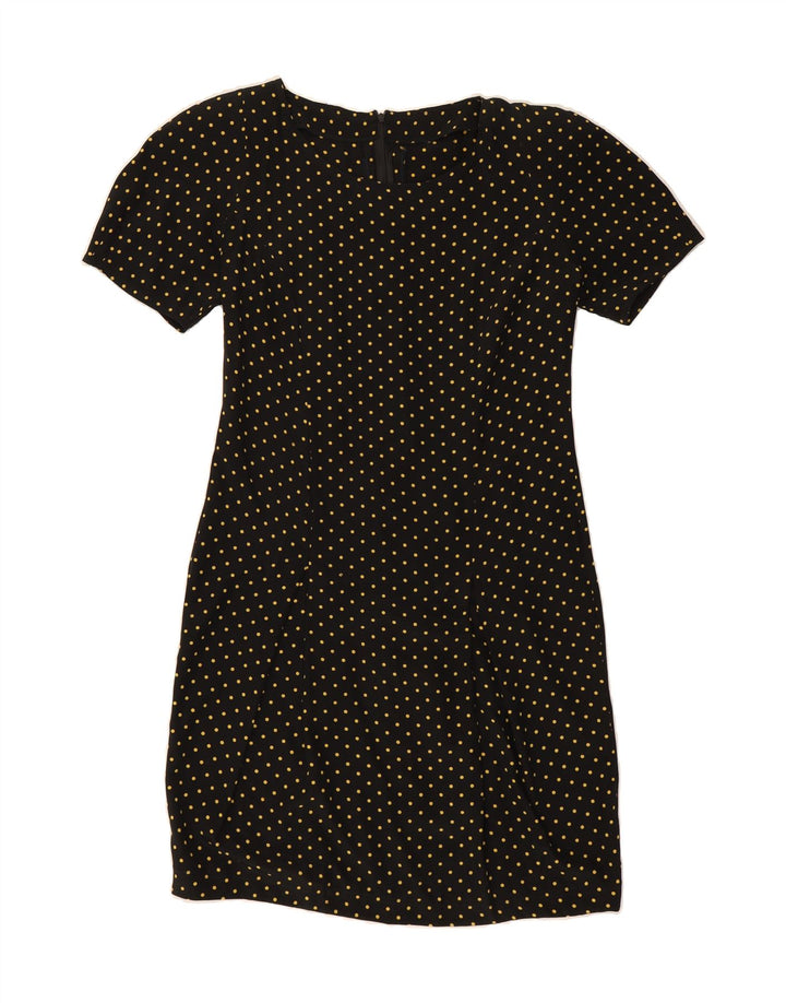 VINTAGE Womens Sheath Dress UK 14 Medium Black Polka Dot Vintage Vintage and Second-Hand Vintage from Messina Hembry 