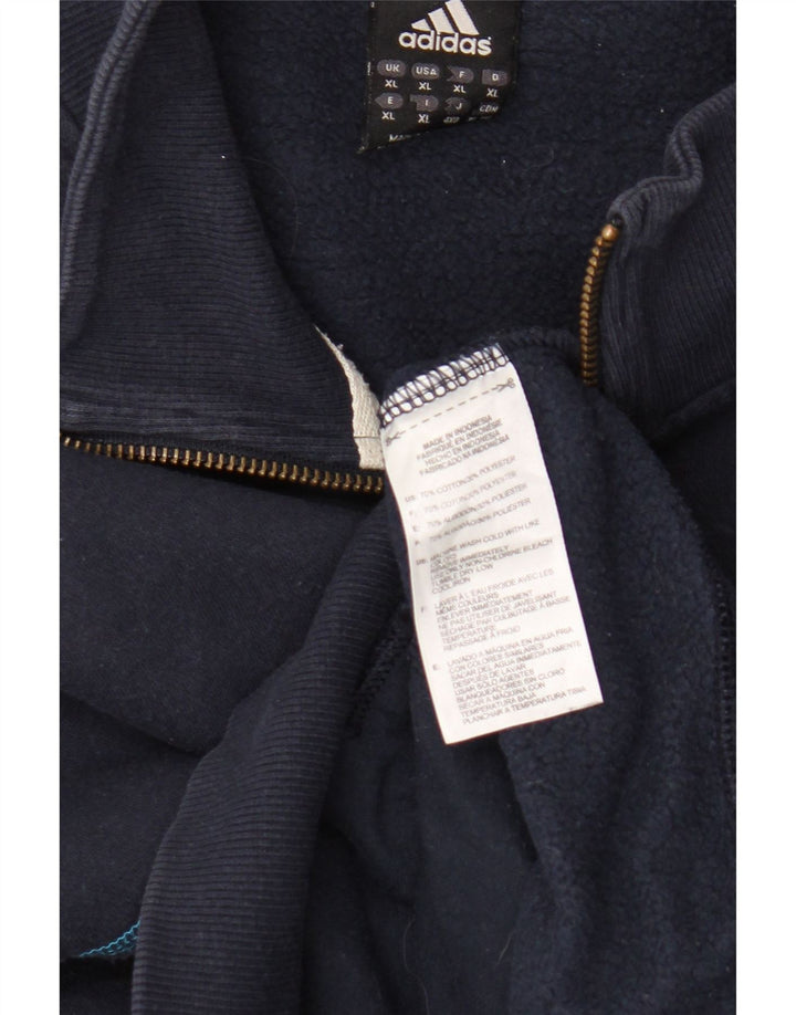 Jachetă de top pentru trening grafic pentru bărbați Adidas XL, bumbac, albastru bleumarin