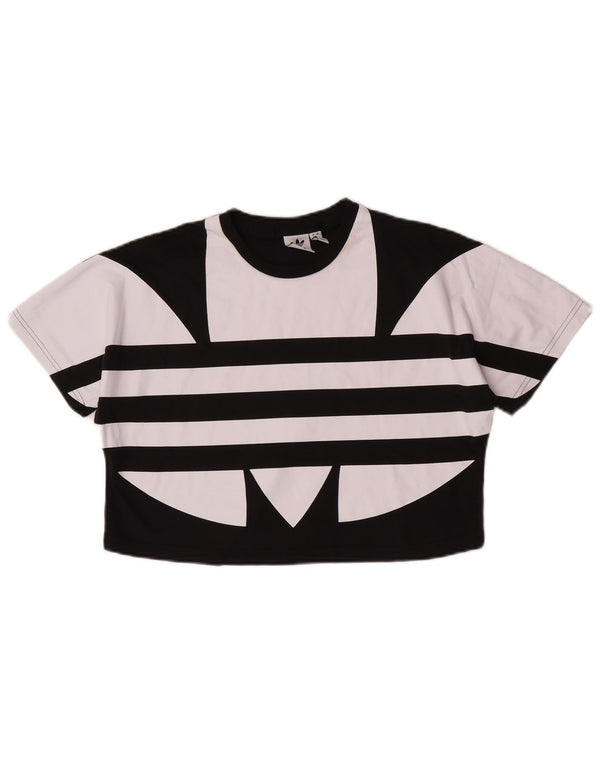 Tricou cu grafic supradimensionat pentru femei Adidas UK 4 XS bumbac negru