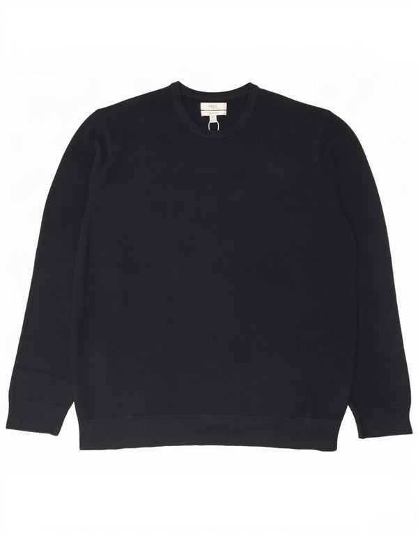 Pulover pentru bărbați Marks & Spencer, cu gât crew, 2XL, acrilic, albastru bleumarin