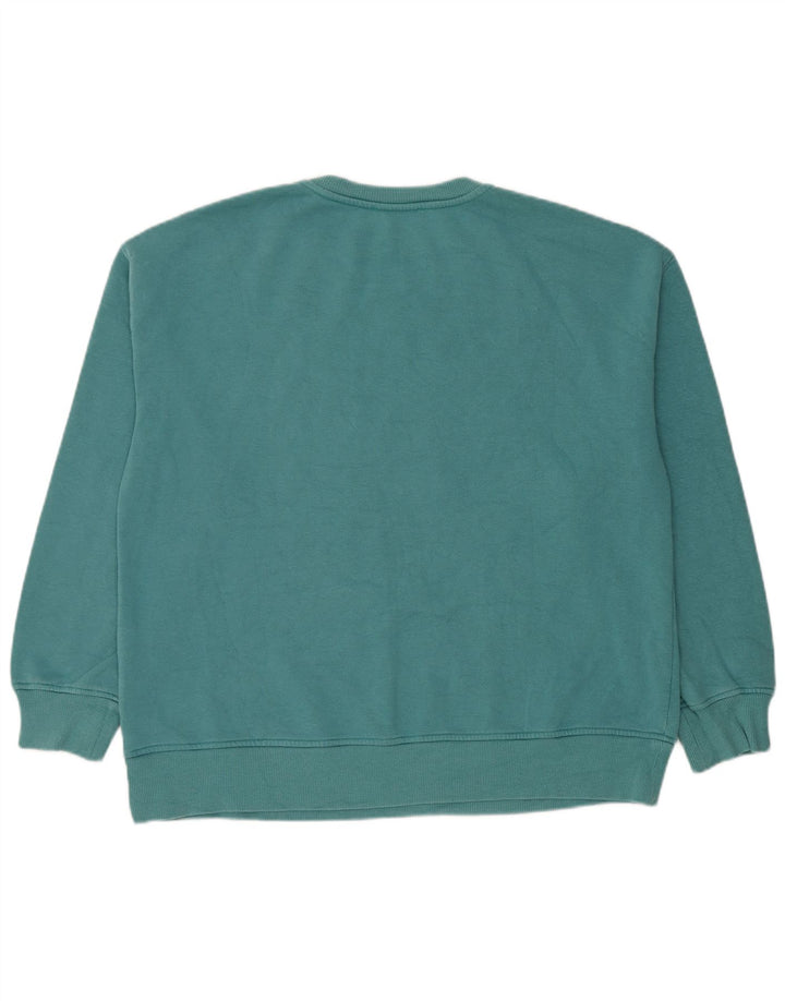 Pulover supradimensionat cu grafic pentru femei Zara UK 10 Bumbac albastru mic