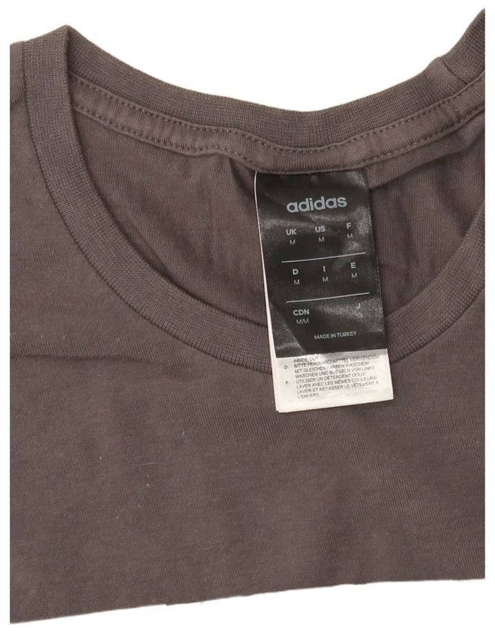 Tricou grafic pentru bărbați Adidas Top, bumbac, gri mediu