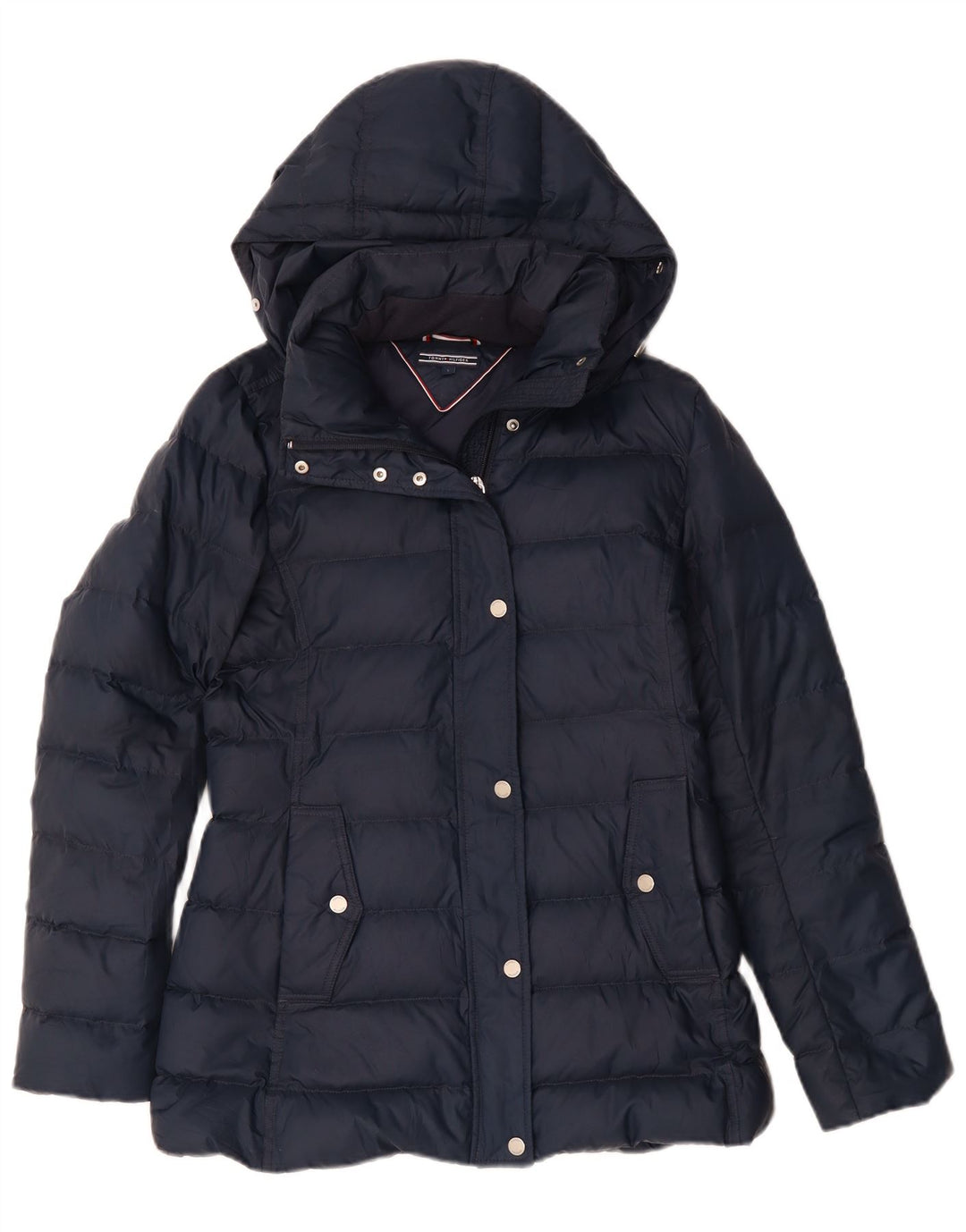Jachetă căptușită cu glugă Tommy Hilfiger pentru femei UK 10 Poliester bleumarin mic