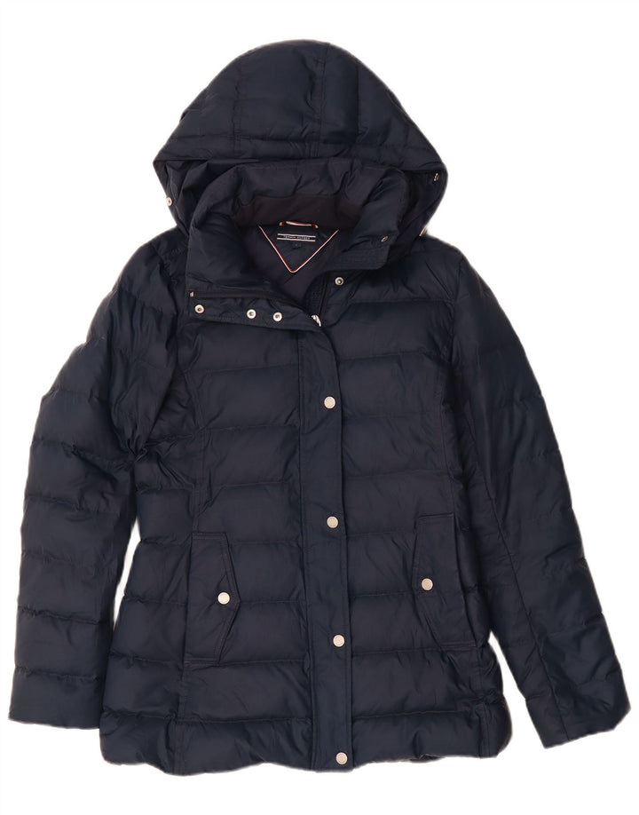 Jachetă căptușită cu glugă Tommy Hilfiger pentru femei UK 10 Poliester bleumarin mic