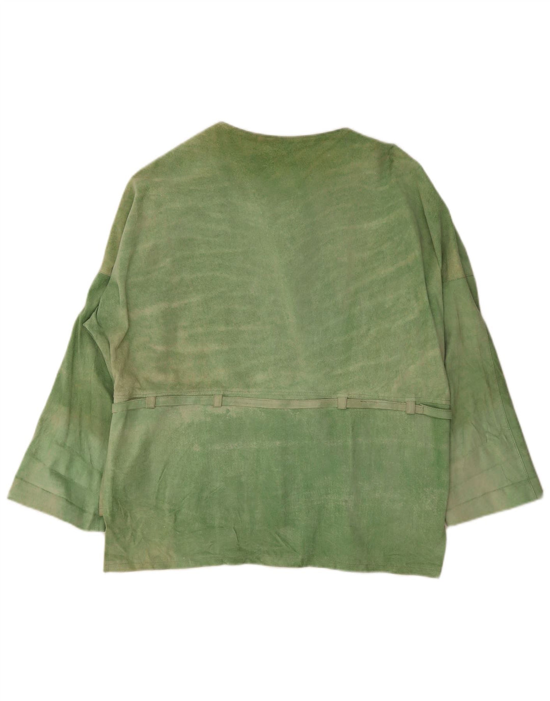 Jachetă vintage de piele intoarsa pentru femei UK 20 2XL verde