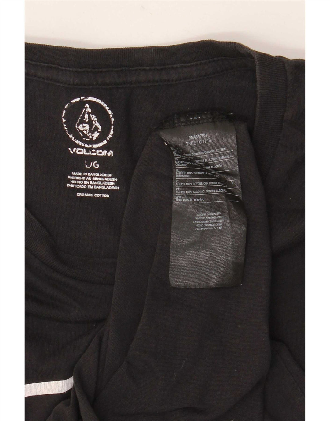 Tricou grafic pentru bărbați Volcom Top mare din bumbac negru