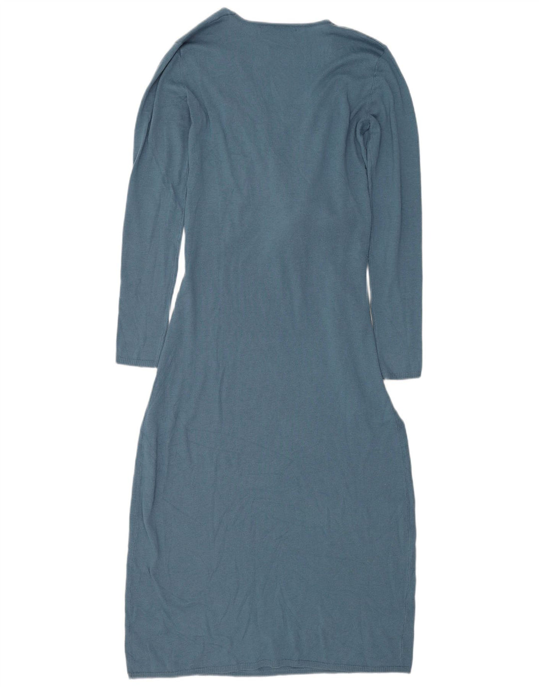 Rochie pulover cu mânecă lungă cu cravată în față pentru femei Zara UK 10 Poliester albastru mic