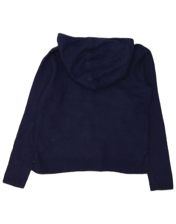 Massimo Dutti Pulover cu glugă pentru femei UK 10 Mic Lână bleumarin