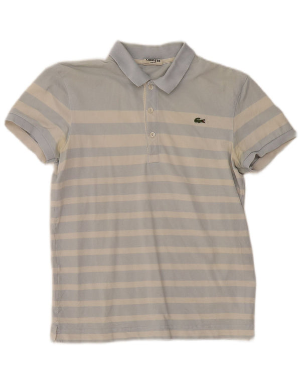 Tricou polo pentru bărbați Lacoste Slim Fit Mărimea 2 XS Bumbac cu dungi albastre