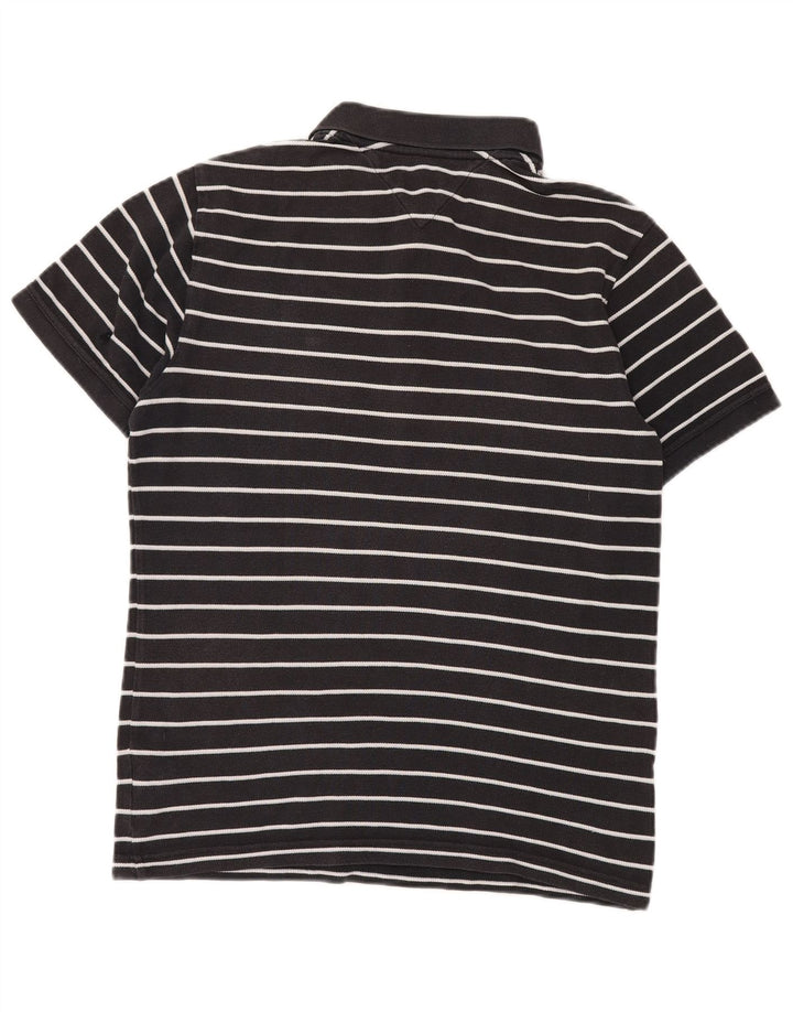 Tricou polo TOMMY HILFIGER pentru bărbați, bumbac cu dungi negre medii