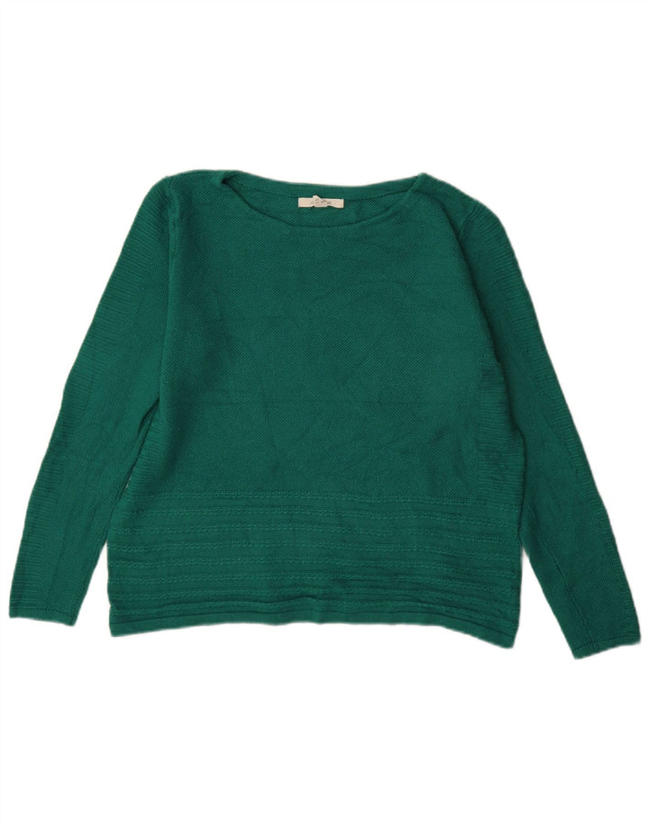 White Stuff Pulover supradimensionat pentru femei cu gât de barcă UK 10 Small Green
