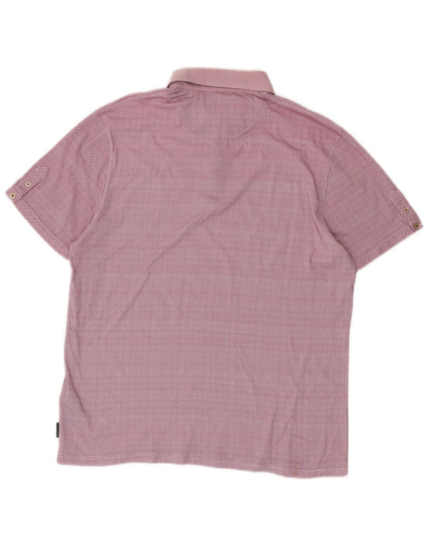 Tricou polo pentru bărbați Ted Baker Mărimea 6 2XL Bumbac geometric roz