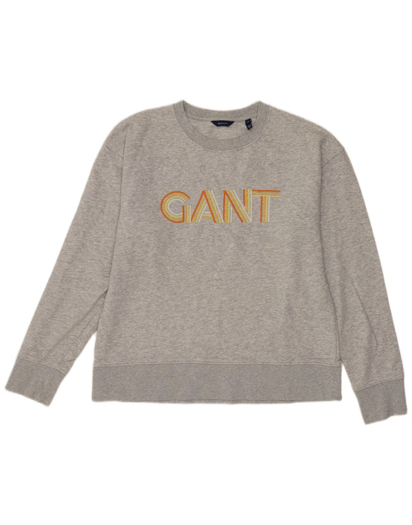 Gant Pulover cu grafic pentru femei UK 14 Bumbac gri mediu