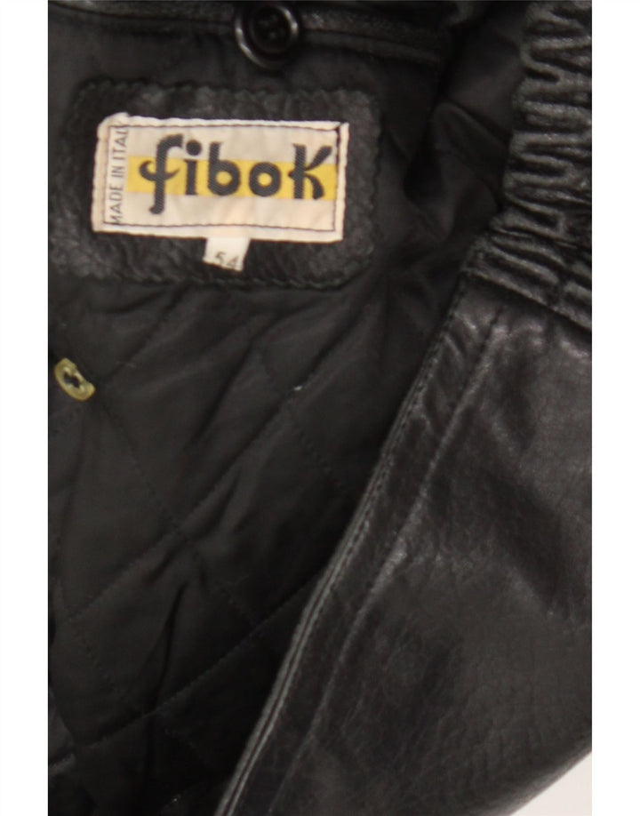 Jachetă Fibok din piele pentru bărbați IT 54 2XL din piele neagră