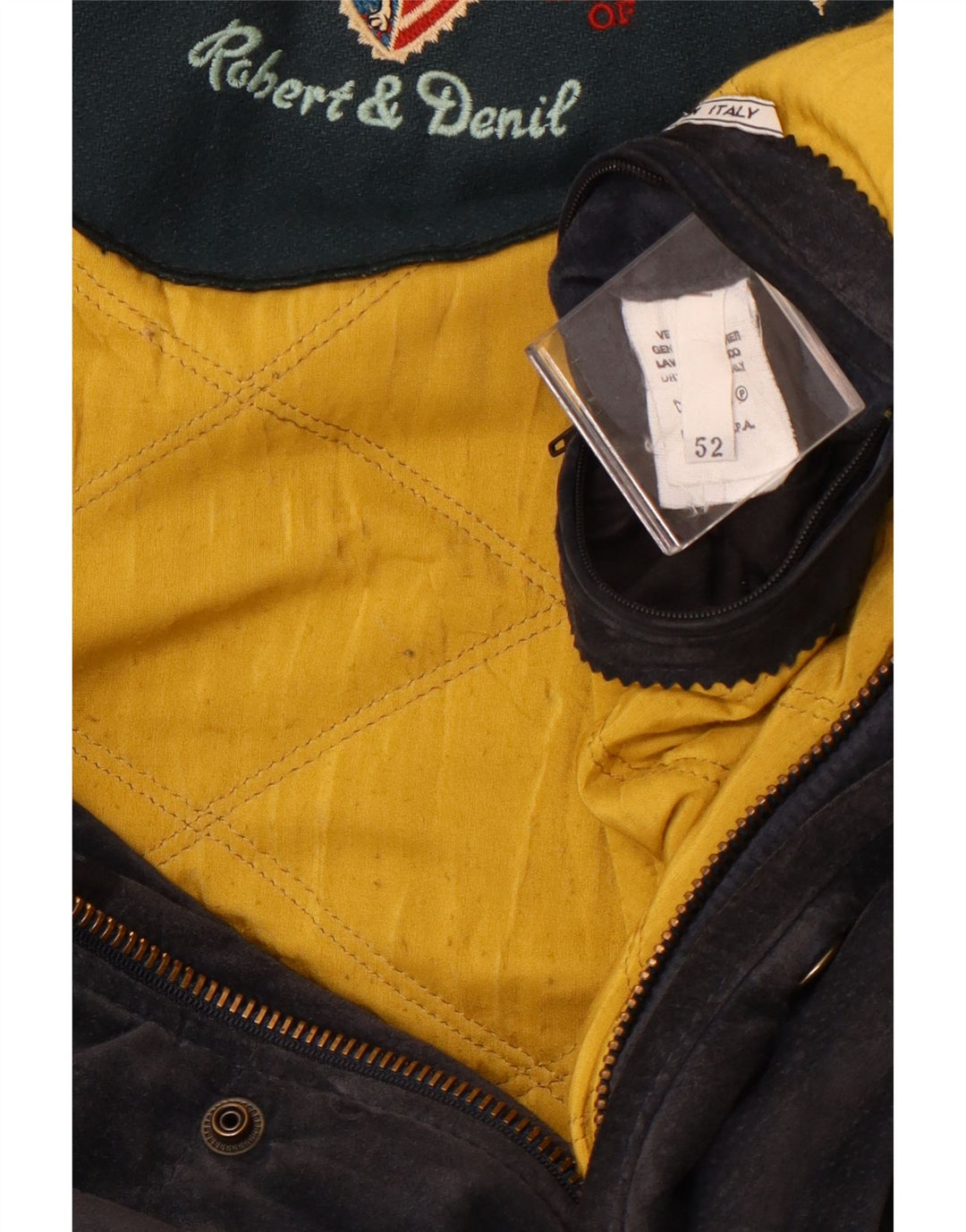 Jachetă vintage pentru bărbați din piele intoarsa IT 52 XL din piele albastru bleumarin