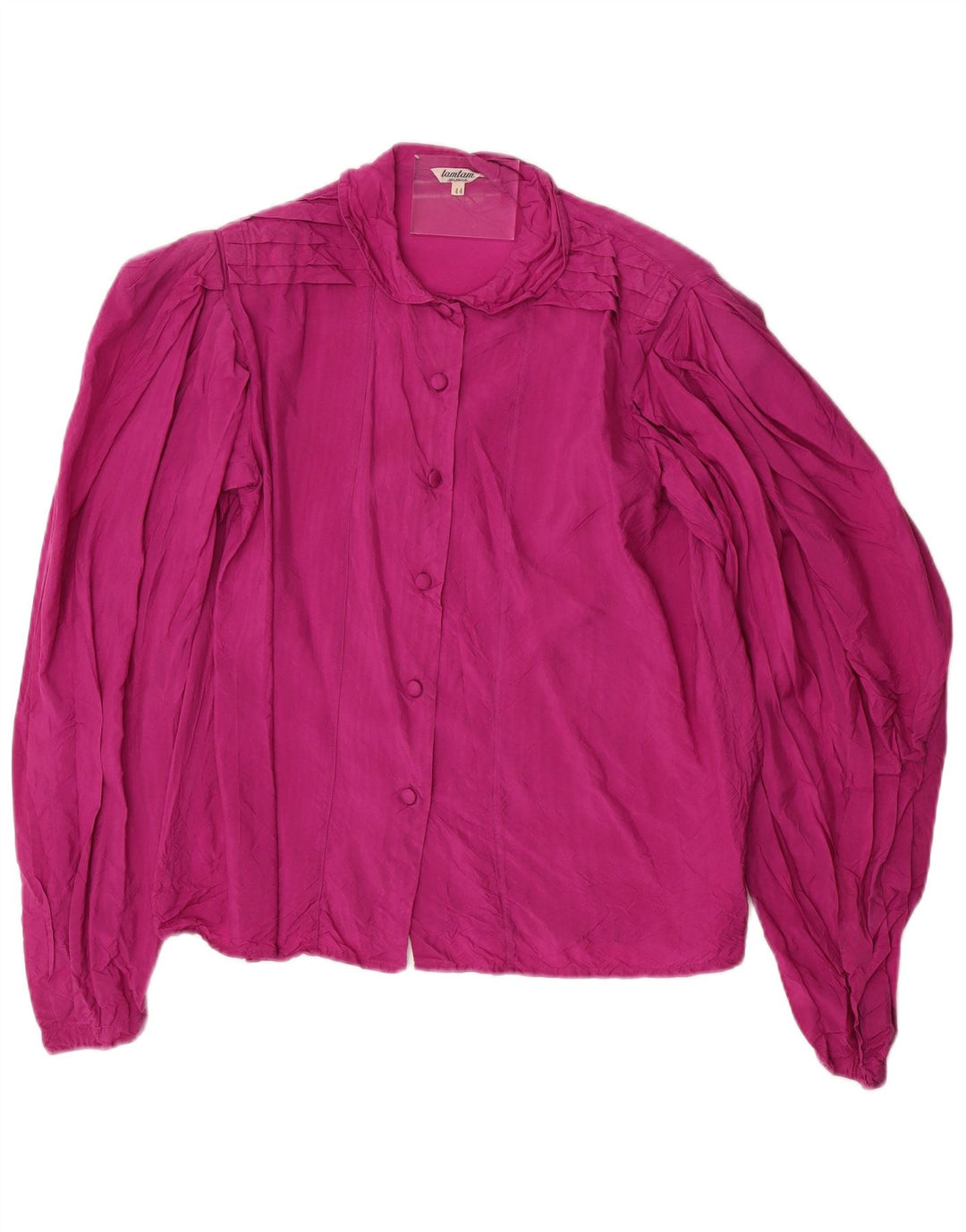 Bluză cămașă cu mânecă lungă pentru femei Vintage IT 44 Roz mediu