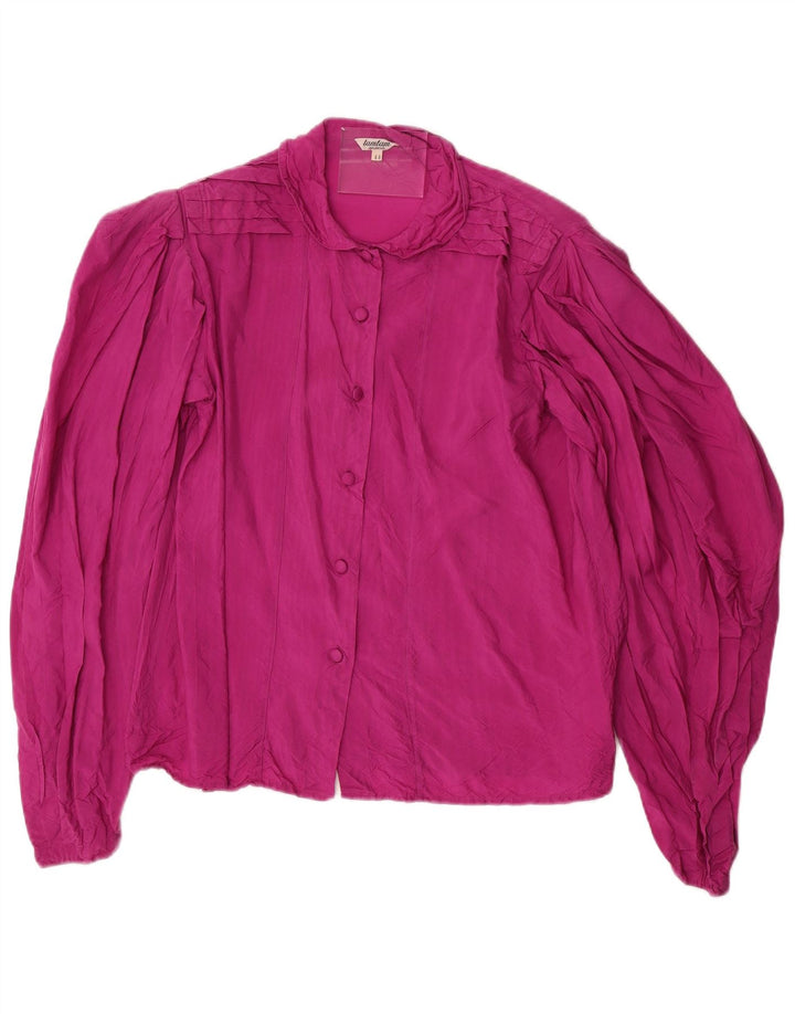 Bluză cămașă cu mânecă lungă pentru femei Vintage IT 44 Roz mediu