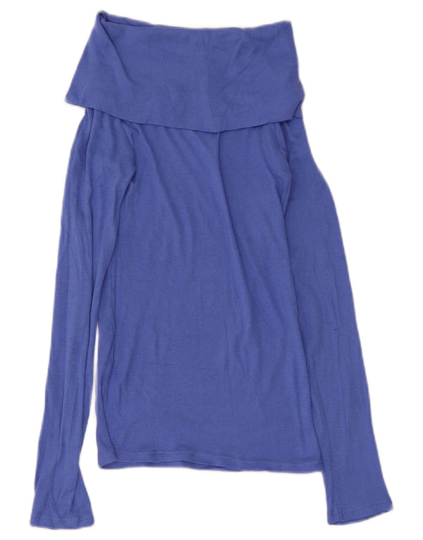 Top pentru femei Zara cu gât rulat cu mânecă lungă UK 8 Small Blue