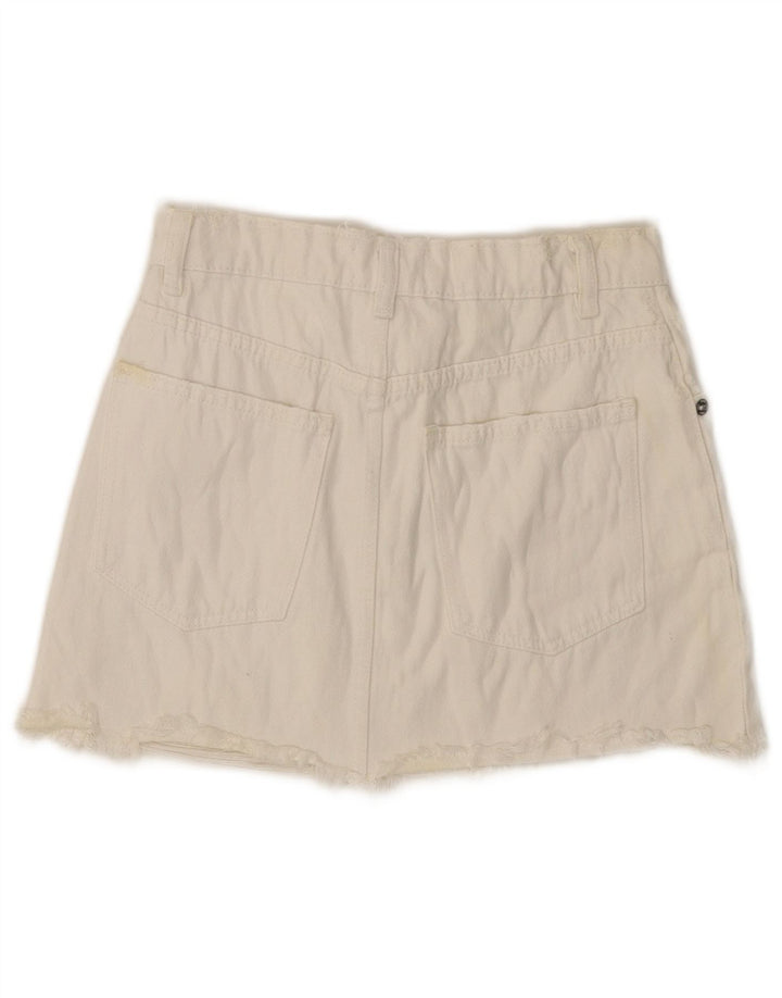 Pantaloni scurți din denim pentru femei Zara Mici W26 Alb