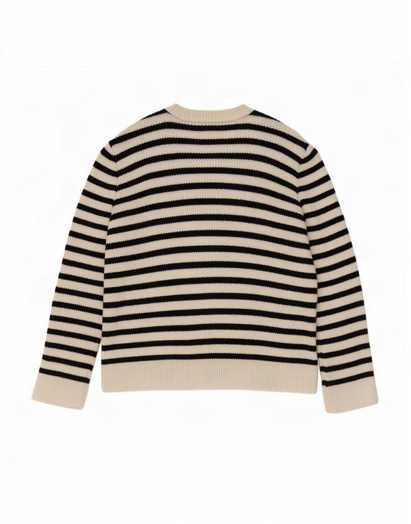 Pulover cardigan supradimensionat pentru femeie Zara UK 10 mic cu dungi albe