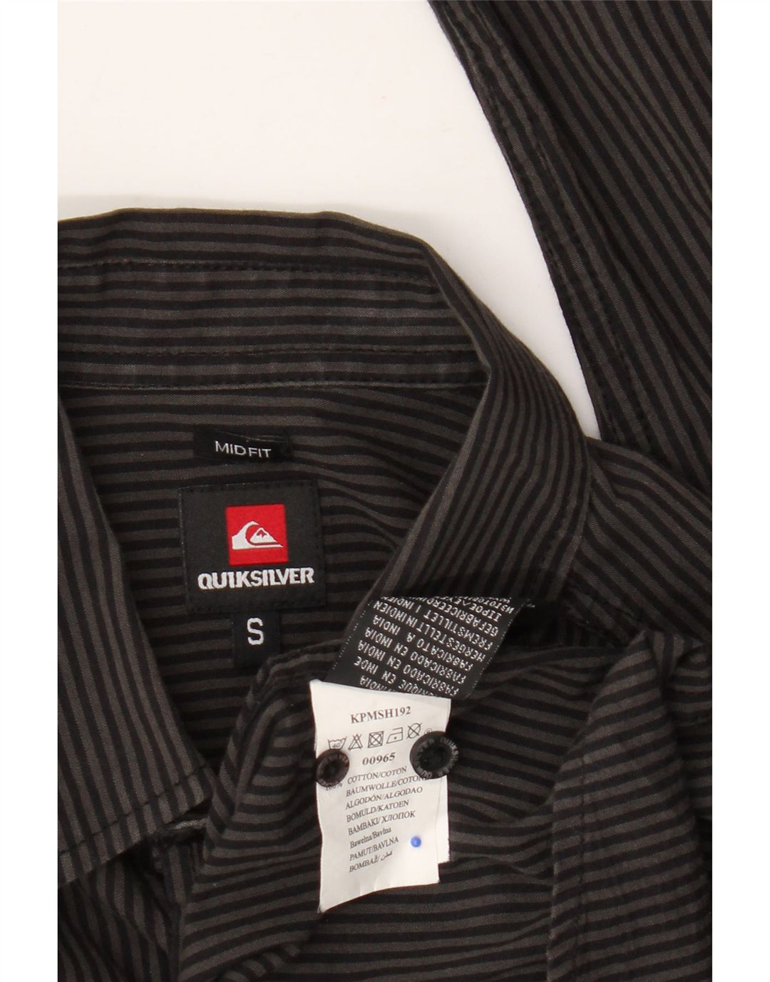 Cămașă pentru bărbați Quiksilver Mid Fit, bumbac cu dungi gri mici