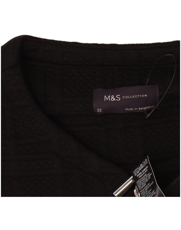 Jachetă pentru femei Marks & Spencer cu fermoar complet UK 22 3XL Black Check