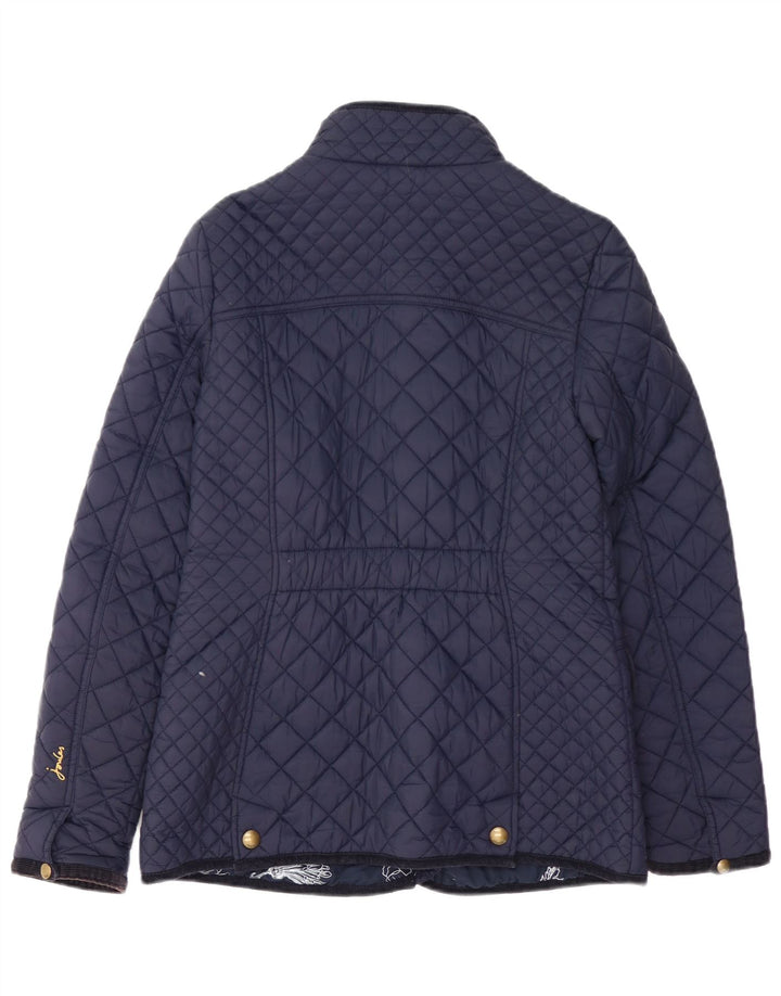 JOULES Womens Quilted Jacket UK 10 Small Navy Blue Polyamide
