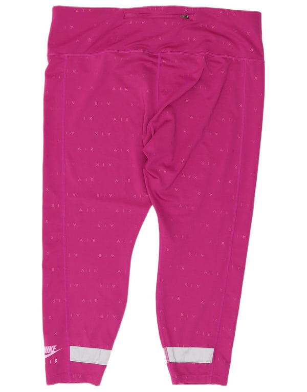 Leggings Nike Dri Fit Graphic Capri pentru femei Marea Britanie 20 2XL Roz Colorblock