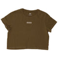 LEVI'S Womens Crop T-Shirt Top UK 14 Medium Khaki Cotton