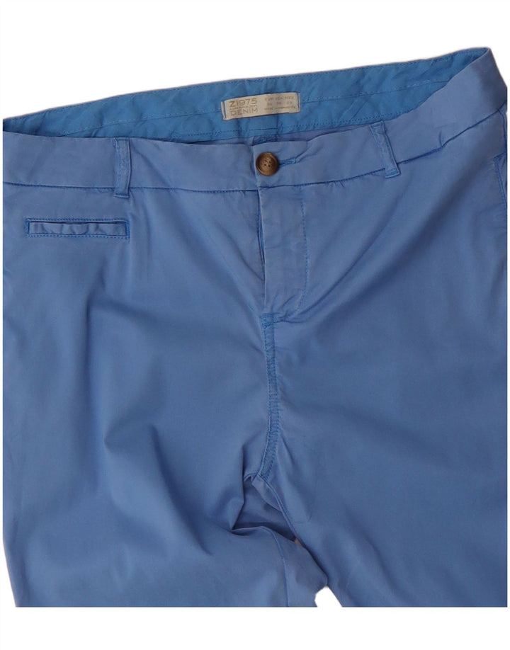 Pantaloni chino slim pentru femei Zara EU 38 Mici L28 L27 Albastru Lyocell