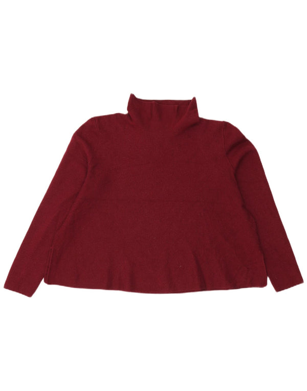 Pulover de damă Cos cu gât țestoasă și pulover UK 14 Medium Burgundy Lână
