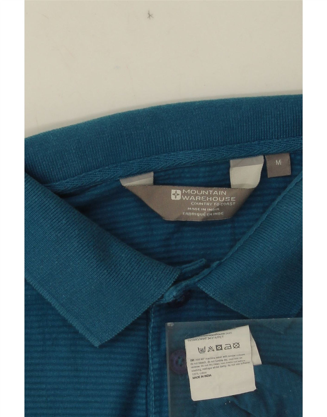 Tricou polo pentru bărbați Mountain Warehouse, bumbac cu dungi albastre medii