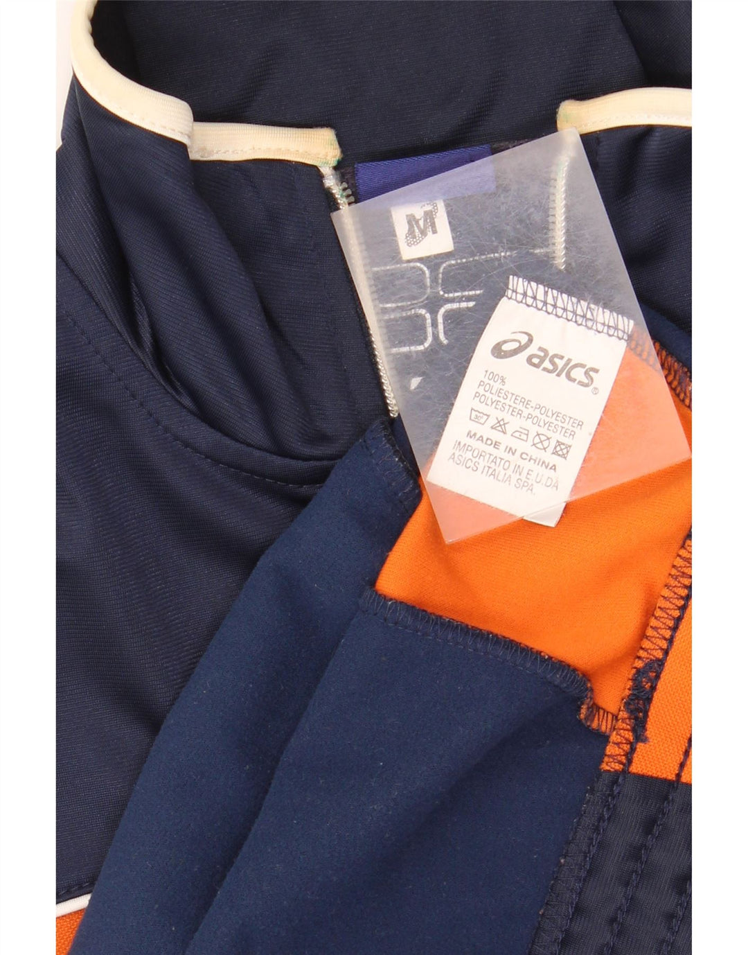 Jachetă de trening pentru bărbați ASICS, din poliester color bloc, albastru bleumarin mediu