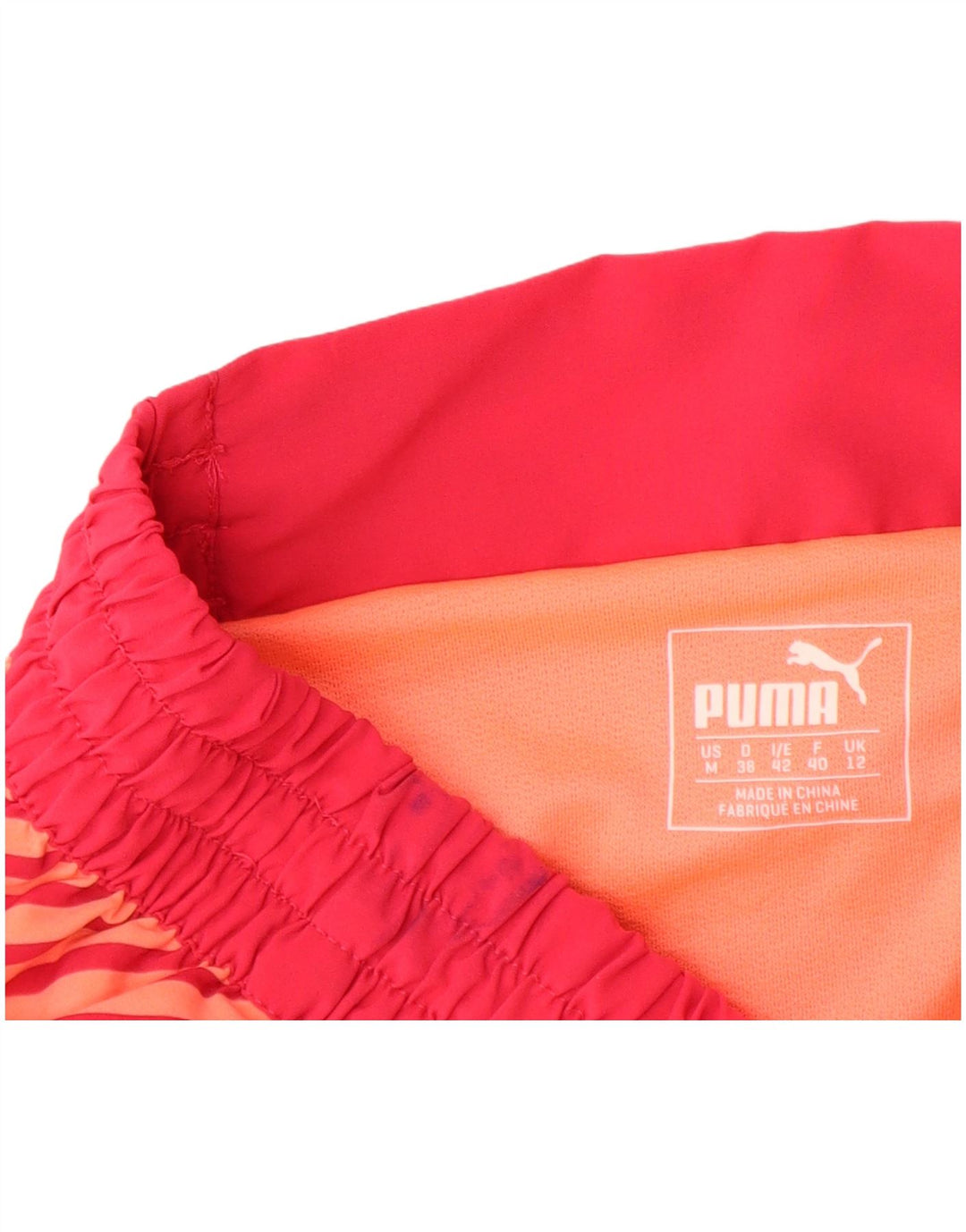 Pantaloni scurti sport Puma pentru femei UK 12 Medium Pink Striped Poliester