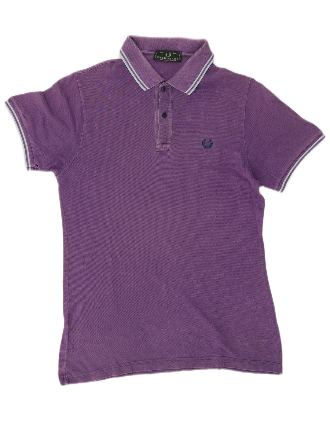 Tricou polo pentru bărbați FRED PERRY, bumbac cu dungi violet mediu