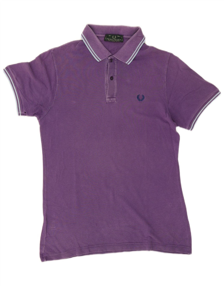 Tricou polo pentru bărbați FRED PERRY, bumbac cu dungi violet mediu