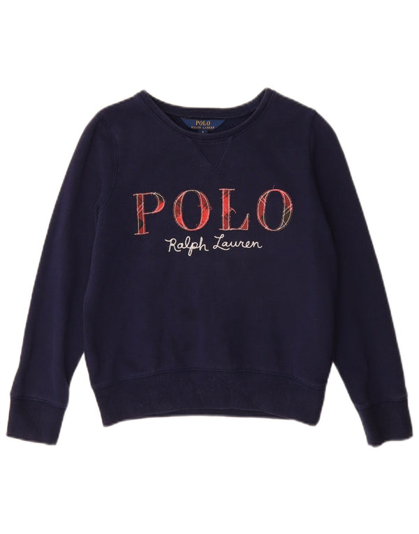 Polo Ralph Lauren Girls Sweatshirt Jumper 8-9 Years Medium Navy Blue