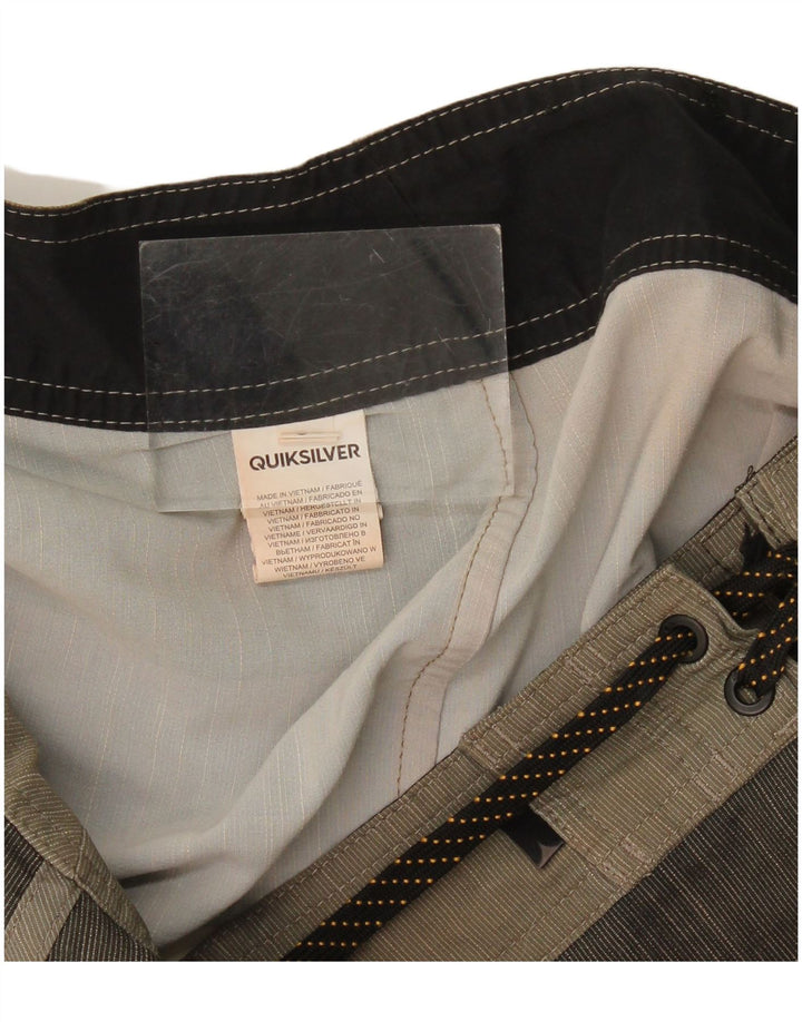Pantaloni scurți de înot Quiksilver pentru bărbați, poliester cu dungi mari, gri