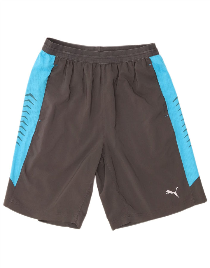 Pantaloni scurți sport Puma pentru bărbați, gri mediu, poliester color bloc
