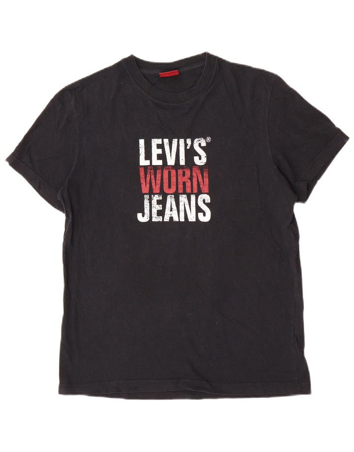 Tricou grafic pentru bărbați Levi's Top mediu negru bumbac