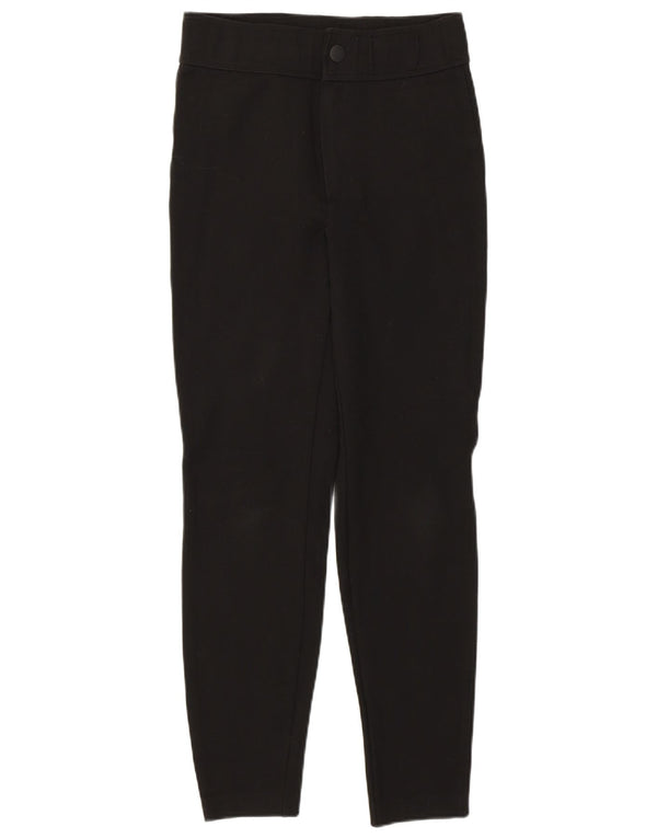 Pantaloni tăiați pentru femei, skinny, cu talie înaltă, L28 L27, viscoză neagră